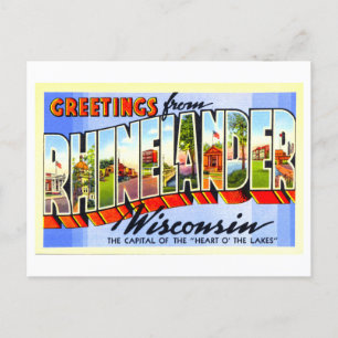 Vintage Greetings from Rhinelander, Wisconsin, Postcard