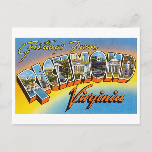 Vintage Greetings from Richmond, Virginia Postcard (Front)