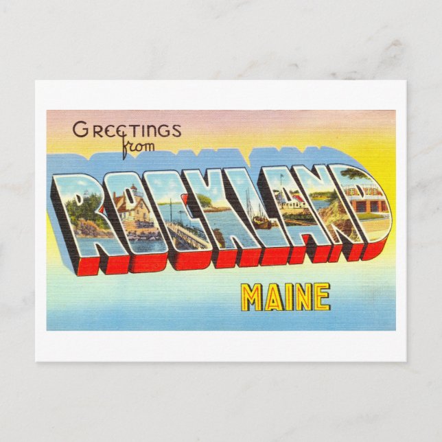 Vintage Greetings from Rockland, Maine Postcard (Front)