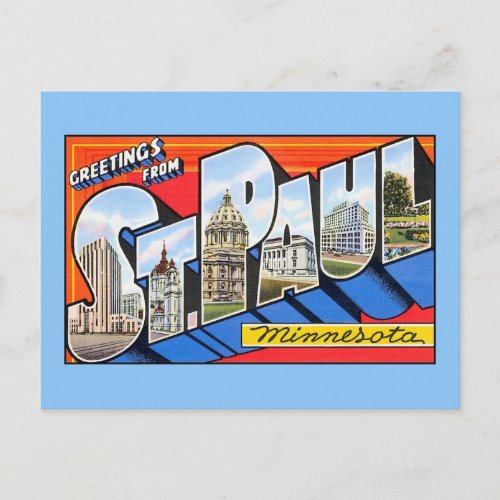 Vintage greetings from Saint St Paul Minnesota Postcard