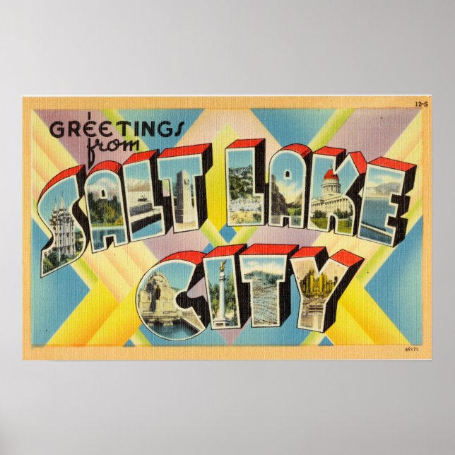 Vintage Greetings From Salt Lake City Utah Poster (Front)