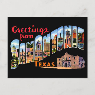 Vintage Greetings From San Antonio, Texas Travel Postcard