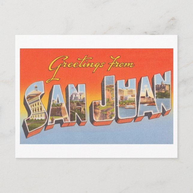 Vintage Greetings from San Juan, Puerto Rico Postcard (Front)