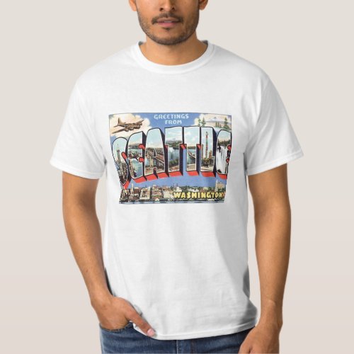 Vintage Greetings From Seattle Washington T_Shirt