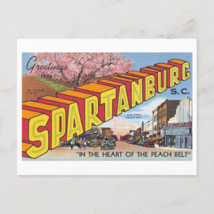 Vintage Greetings from Spartanburg, South Carolina Postcard