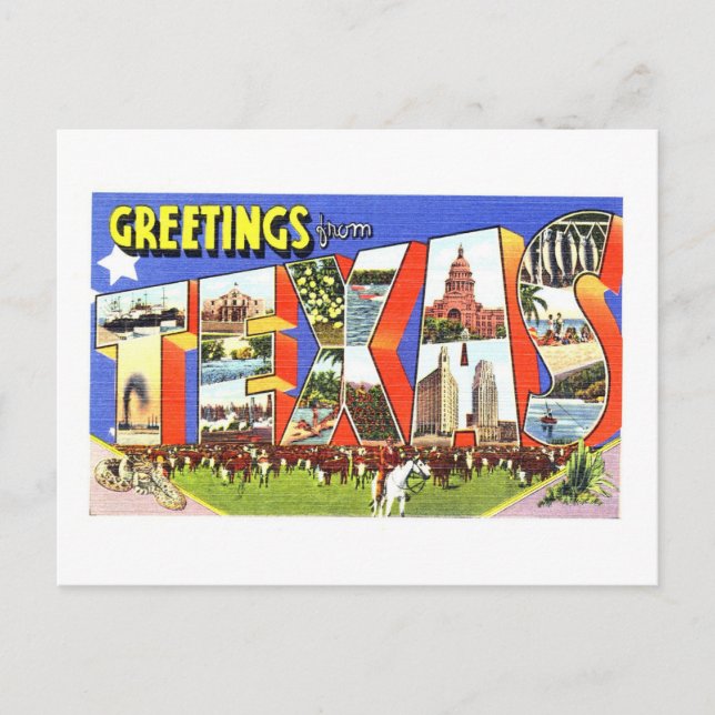 Vintage Greetings from Texas Postcard (Front)