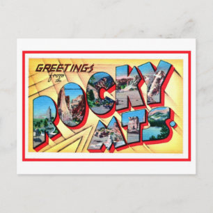 Vintage greetings from the Rocky Mountains Postcard