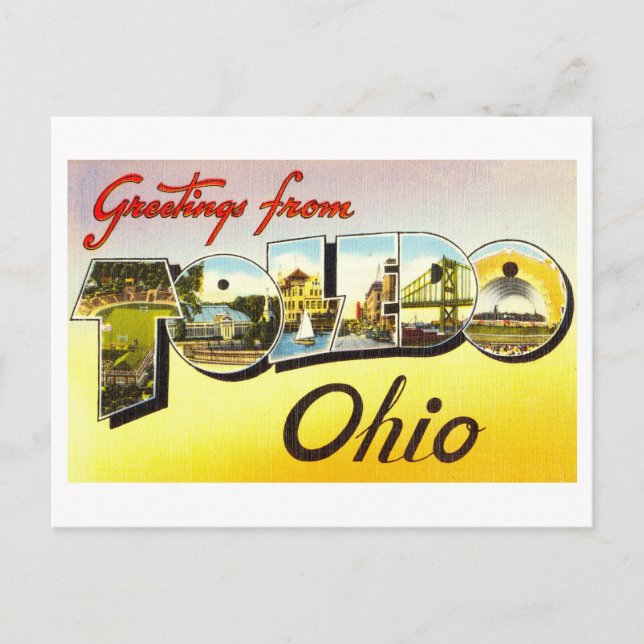 Vintage Greetings from Toledo, Ohio Postcard (Front)