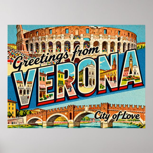 Vintage Greetings from Verona Poster (Front)