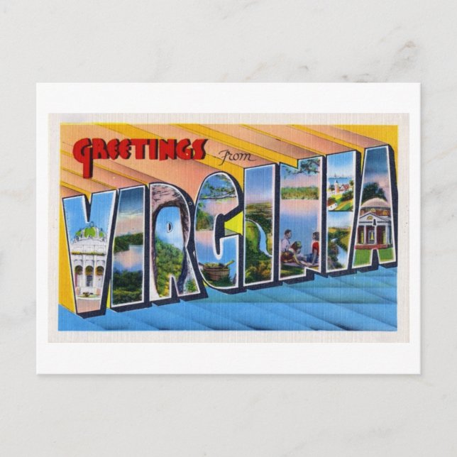 Vintage Greetings from Virginia Postcard (Front)