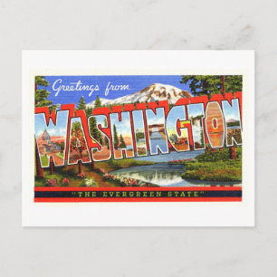 Vintage Greetings from Washington State Postcard