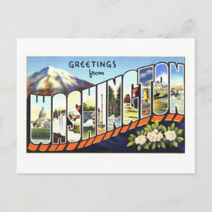 Vintage Greetings from Washington State Postcard