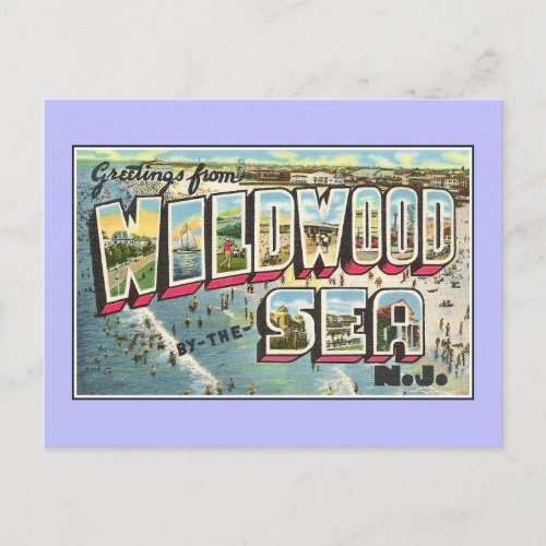 Vintage greetings from Wildwood by the Sea NJ Postcard