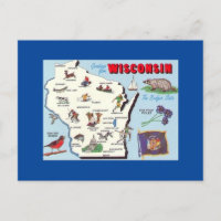 Vintage Greetings from Wisconsin Postcard