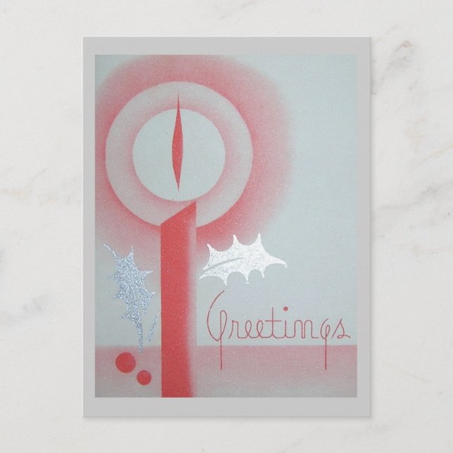 Vintage Greetings of Christmas Holiday Postcard (Front)