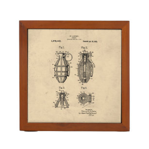 Vintage Grenade Patent Desk Organizer