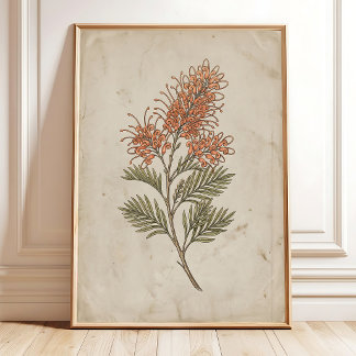 Vintage Grevillea Boho Farmhouse Wall Art