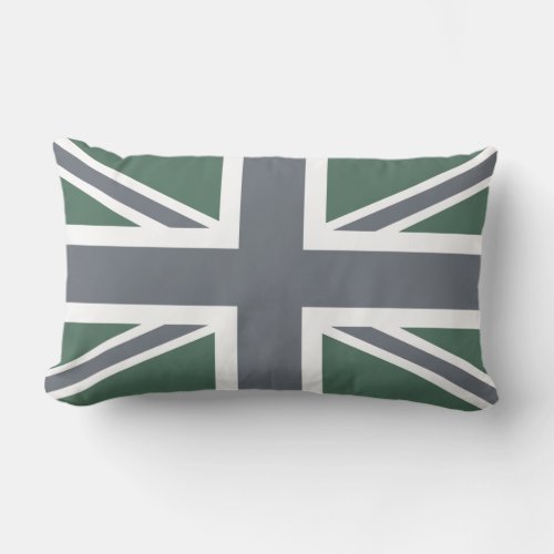 Vintage Grey Classic Union Jack BritishUK Flag Lumbar Pillow