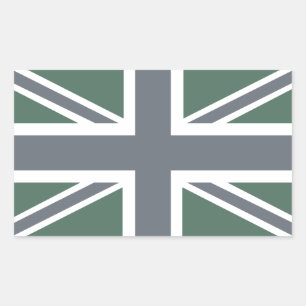 Vintage Grey Classic Union Jack British(UK) Flag Rectangular Sticker