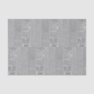 Vintage Grey Newspaper Tissue Paper