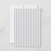 Vintage Grey Striped Wedding Welcome Card (Back)