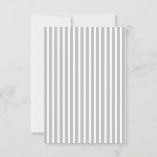 Vintage Grey Striped Wedding Welcome Card (Back)