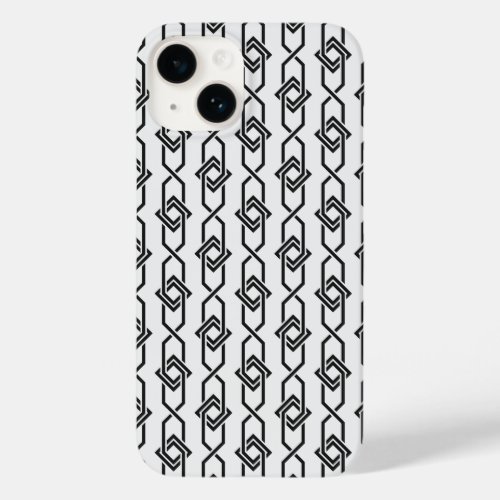 Vintage Grey White Japan Yukata Geometric Pattern  Case_Mate iPhone 14 Case