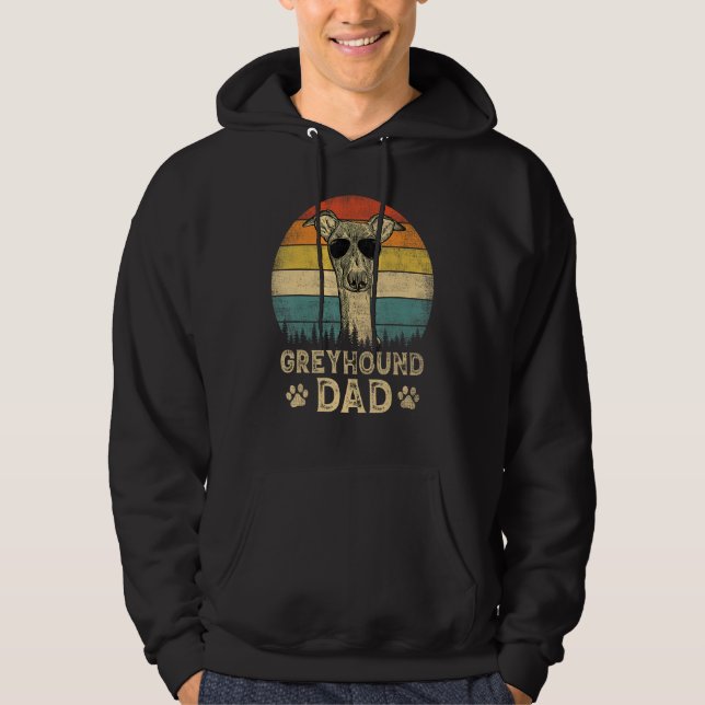 Vintage Greyhound Dad Dog  Father s Day Tee (Front)