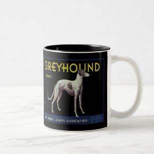 Vintage Greyhound Lemon Label Circa 1920 Two-Tone Coffee Mug