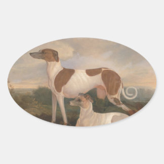 Vintage Greyhounds Oval Sticker