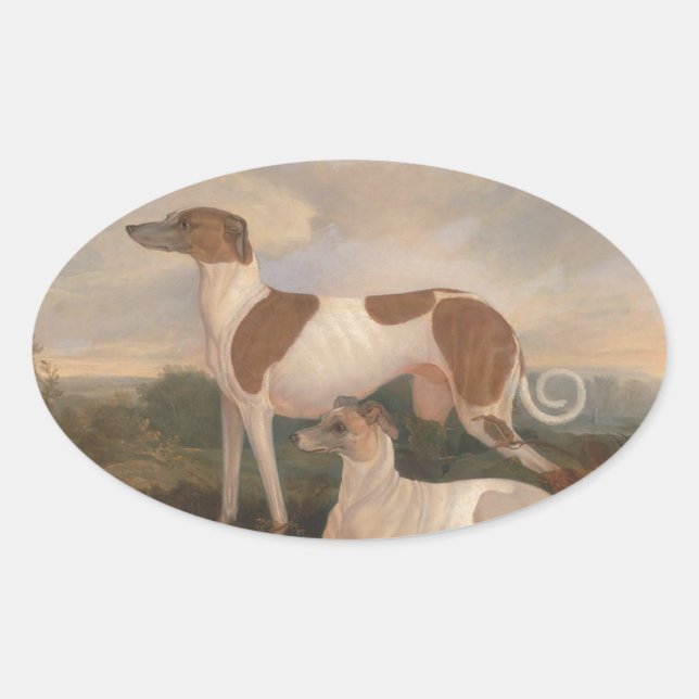 Vintage Greyhounds Oval Sticker (Front)