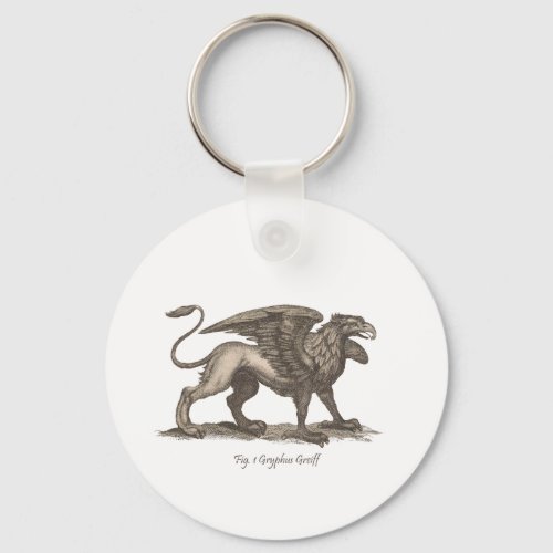 Vintage griffin gryphus greiff illustration keychain