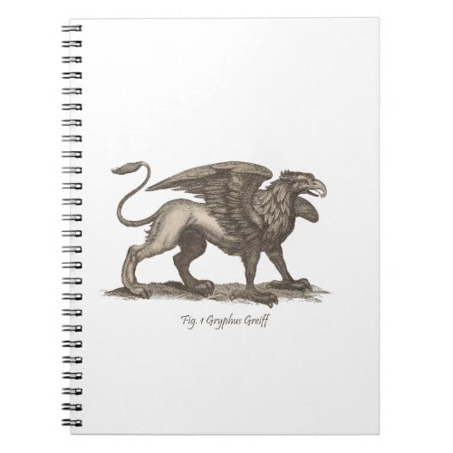 Vintage griffin gryphus greiff illustration notebook