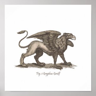 Vintage griffin (gryphus greiff) illustration.