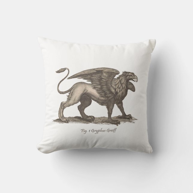 Vintage griffin (gryphus greiff) illustration. throw pillow (Front)