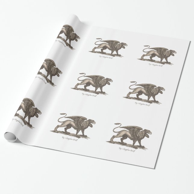Vintage griffin (gryphus greiff) illustration. wrapping paper (Unrolled)