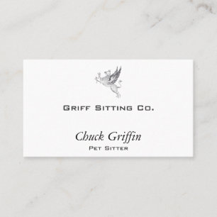 Vintage Griffin Line Art Business Card