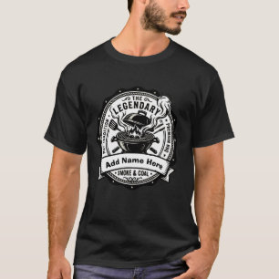 Vintage Grill Master Personalized Name BBQ Smoke T-Shirt