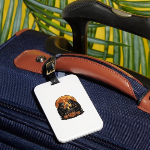 Vintage Grim Reapers Halloween Pumpkin Vector Desi Luggage Tag