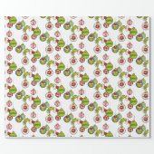 Vintage Grinch Ornament Pattern Wrapping Paper (Flat)