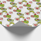 Vintage Grinch Ornament Pattern Wrapping Paper (Corner)