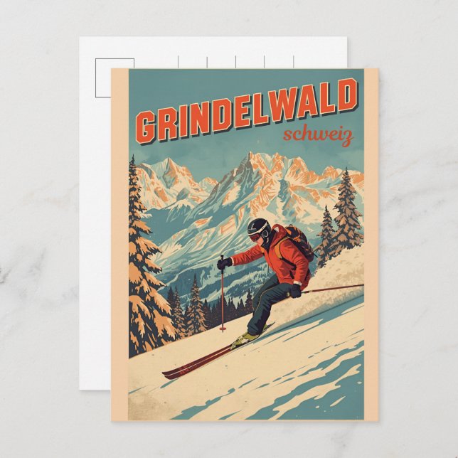 Vintage Grindelwald Village Switzerland natur gift Postcard (Front/Back)