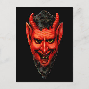 Vintage Grinning Krampus Postcard