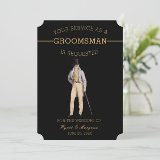 Vintage Groomsman Invitation