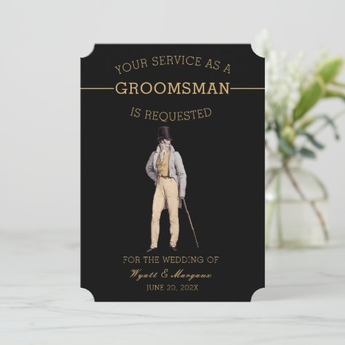 Vintage Groomsman Invitation