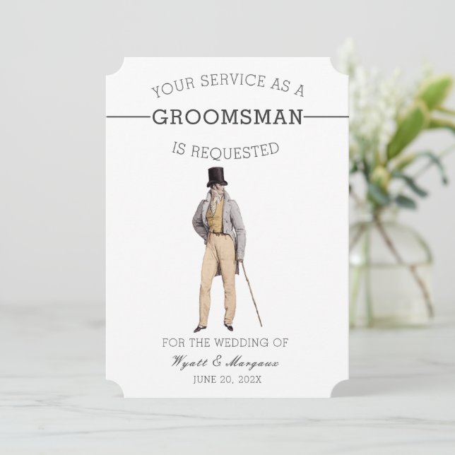 Vintage Groomsman Invitation (Standing Front)