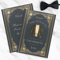 Vintage Groomsman Proposal Time to Suit Up Blue