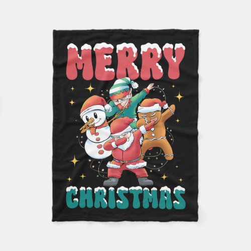 Vintage Groovy Christmas Santa Claus _ Merry Chris Fleece Blanket