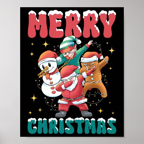 Vintage Groovy Christmas Santa Claus _ Merry Chris Poster