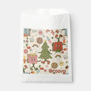 vintage groovy disco christmas tree favor bag